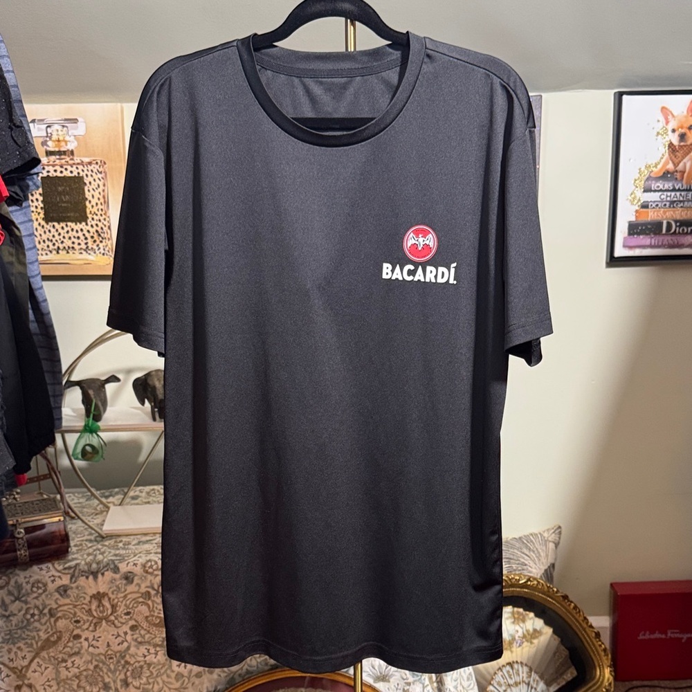 NWOT Bacardi Black Men's T-Shirt Classic Style Crew Neck